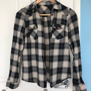 Off-white and black checkered shirt